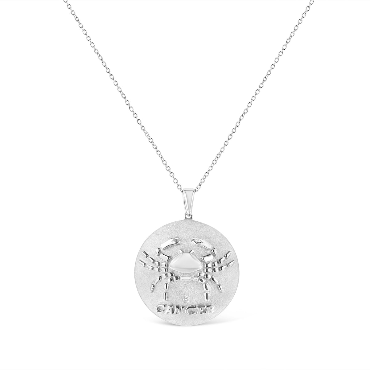 .925 Sterling Silver Diamond Accent Cancer Zodiac Design 18