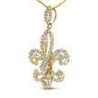 14K Yellow Gold 1.00 Cttw Round Diamond Fleur De Lis 18