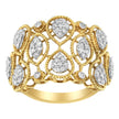 14K Yellow Gold Diamond Art Deco Ring (1/2 Cttw, H-I Color, I1 Clarity) - Size 7