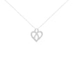 14K White Gold 1/4 cttw Round Cut Diamond Heart and Ribbon Center Pendant Necklace (H-I, I1-I2)