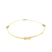 14k Two Tone Gold Entwined Heart Stationed Anklet