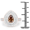 1.64 Carat Genuine Chocolate Brown Diamond and White Diamond 18K Rose Gold Ring