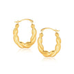 10k Yellow Gold Oval Twist Hoop Earrings