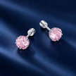 925 Sterling Silver White Gold Plated Pavé CZ 0.6x0.6 cm Earrings for Women