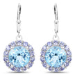9.96 Carat Genuine Blue Topaz and Tanzanite .925 Sterling Silver Earrings