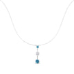 14K White Gold 1 1/2 cttw White and Treated Blue Diamond Pendant Necklace (H-I, I1-I2)
