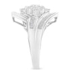 10K White Gold Diamond Bypass Cluster Ring (1 Cttw, I-J Color, I2-I3 Clarity) - Size 7