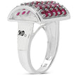 3.01 Carat Genuine Ruby & White Diamond .925 Sterling Silver Ring