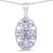 2.21 Carat Genuine Tanzanite .925 Sterling Silver Pendant