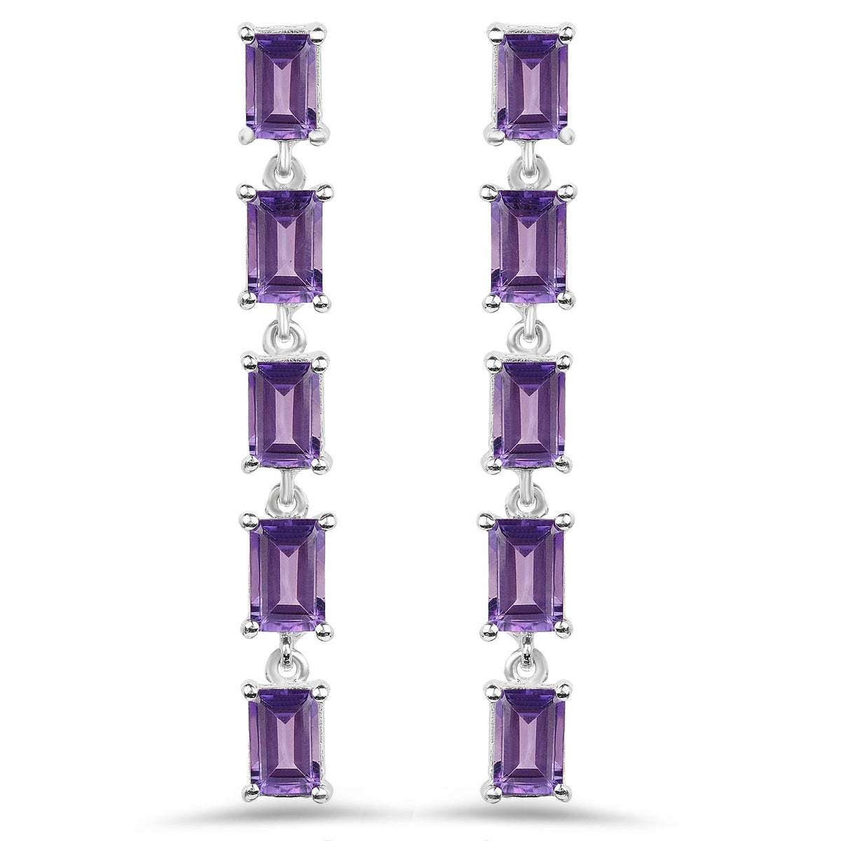 5.50 Carat Genuine Amethyst .925 Sterling Silver Earrings