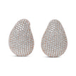 18K Rose Gold 13 1/5 Cttw Micro-Pave Diamond Sculptural Design Statement Omega Back Earrings (G-H Color, SI1-SI2 Clarity)