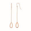 Textured Pear Shaped Long Drop Earrings in 14k Rose Gold