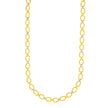 14k Two-Tone Gold Multi-Textured Oval Link Fancy Necklace