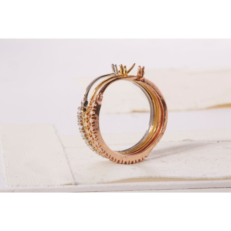 14K Tri-Toned Gold 1/3 Cttw Diamond Triple Hoop Earrings (I-J Color, I2-I3 Clarity) - 22 MM