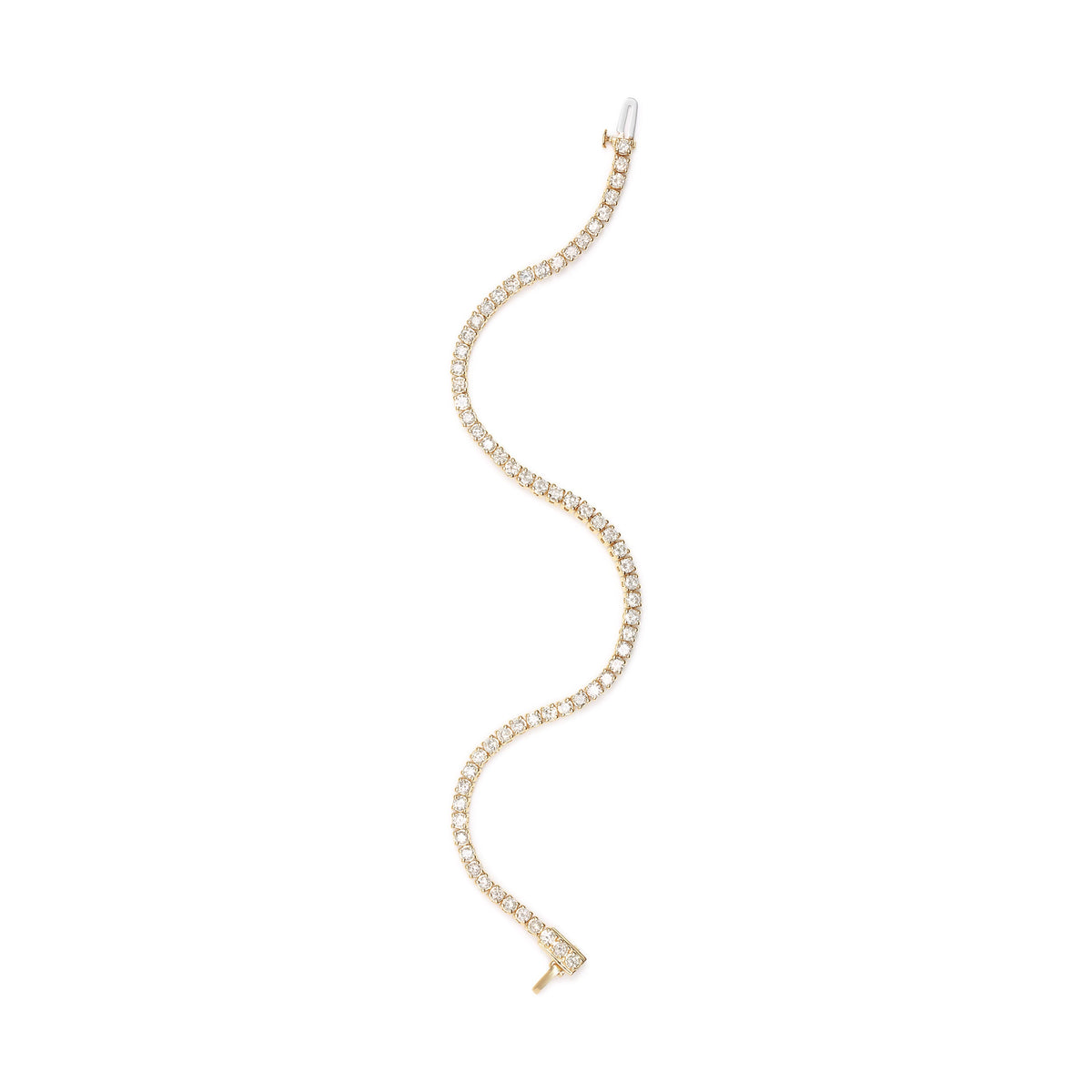 14K Yellow Gold 6.0 Cttw Classic 4 Prong Set Round Brilliant Cut Diamond Tennis Bracelet (K-L Color, VS2-SI1 Clarity) - 7.25