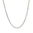 2.5mm 14k White Gold Solid Diamond Cut Rope Chain