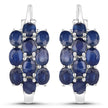 10.40 Carat Genuine Blue Sapphire .925 Sterling Silver 3 Piece Jewelry Set (Ring, Earrings, and Pendant w/ Chain)