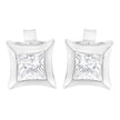 10K White Gold 1/2 Cttw Invisible Set Princess-Cut Diamond Stud Earrings (H-I Color, SI2-I1 Clarity)