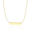 14k Yellow Gold Smooth Flat Horizontal Bar Style Necklace