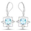5.30 Carat Genuine Swiss Blue Topaz .925 Sterling Silver Earrings