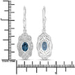 1.32 Carat Genuine London Blue Topaz and White Topaz .925 Sterling Silver Earrings