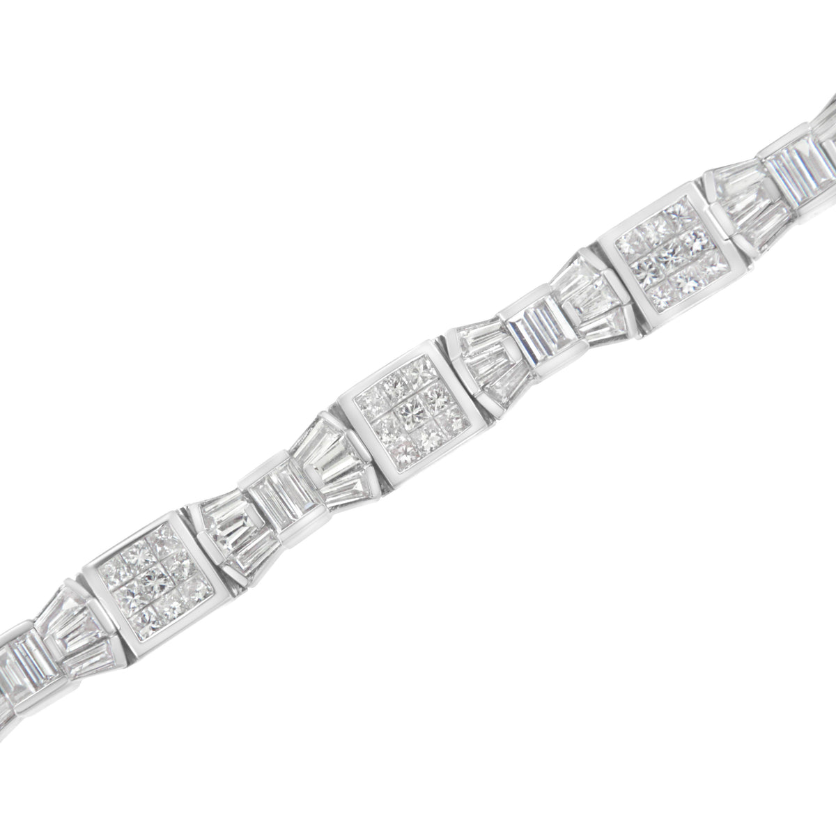 14K Yellow Gold 9.0 Cttw Diamond Alternating Bow and Box Link Bracelet (G-H Color, VS1-VS2 Clarity)- 7