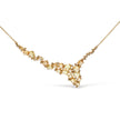 18K Yellow Gold 1/2 Cttw Brown Diamond and Multi-Size Oval Yellow Sapphire Cluster Cascade Station Necklace (Brown Color, SI1-SI2 Clarity) - Adjustable up to 14