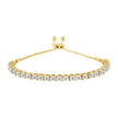 10K Yellow Gold over .925 Sterling Silver 1/4 Cttw Miracle-Set Diamond 4â€-10â€ Adjustable Bolo Tennis Bracelet (I-J Color, I3 Clarity)