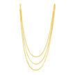 14k Yellow Gold Three Strand Herringbone Chain Necklace