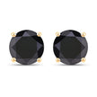 4.91 Carat Genuine Black Diamond 14K Yellow Gold Earrings
