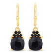 6.20 Carat Dyed Sapphire and Blue Sapphire .925 Sterling Silver Earrings