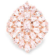 18K Rose Gold Plated 4.55 Carat Genuine Morganite .925 Sterling Silver Ring
