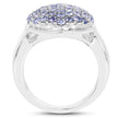 2.00 Carat Genuine Tanzanite .925 Sterling Silver Ring