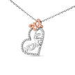 Two Tone .925 Sterling Silver 1/5 cttw Diamond 
