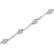 .925 Sterling Silver 1.0 Cttw Diamond Cluster Miracle-Set Station & Twisted Bar 7
