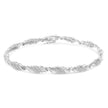 .925 Sterling Silver 1-1/2 Cttw Round and Baguette Cut Diamond Wave Link Bracelet (I-J Color, I2-I3 Clarity) - 7
