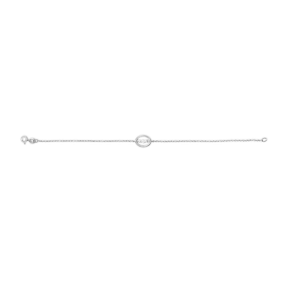 .925 Sterling Silver Diamond Accent MOM Charm Bracelet (J-K Color, I2-I3 Clarity) - 7