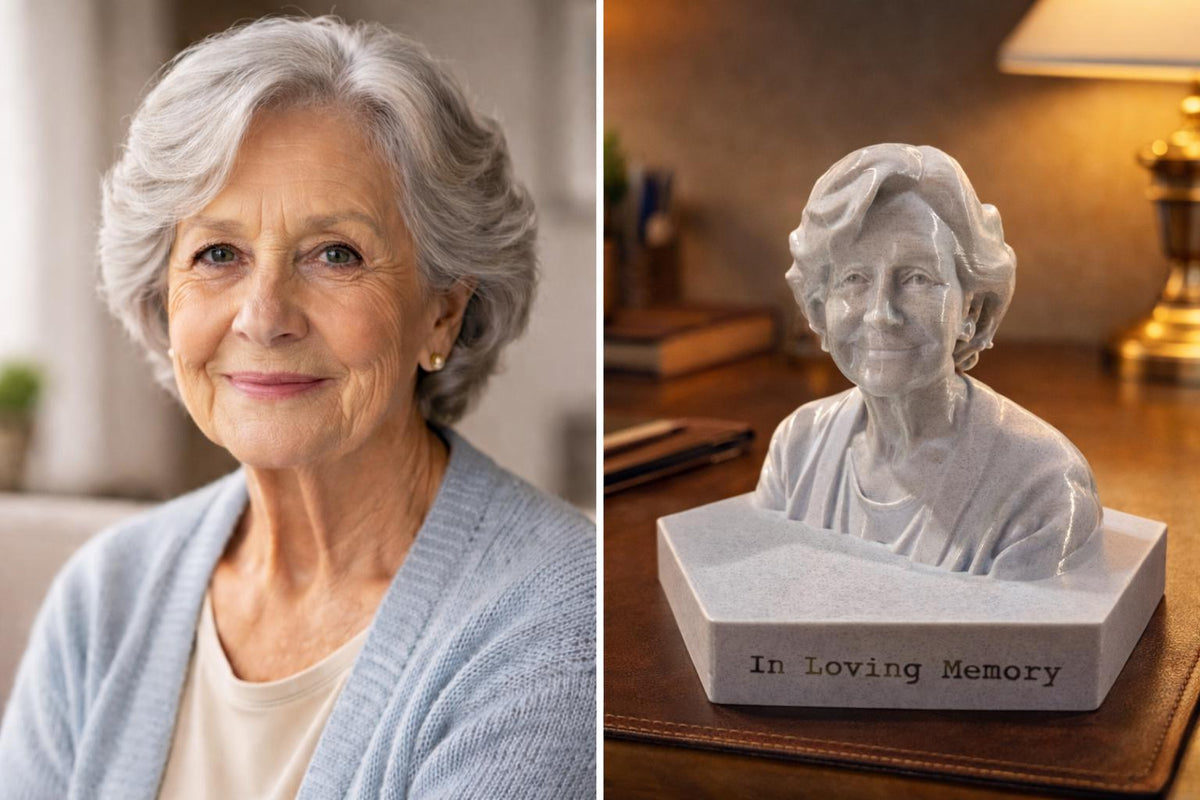 Custom Bust From Photo, Personalized Portrait Sculpture, 3D Printed Head Statue, Memorial Sculpture Gift