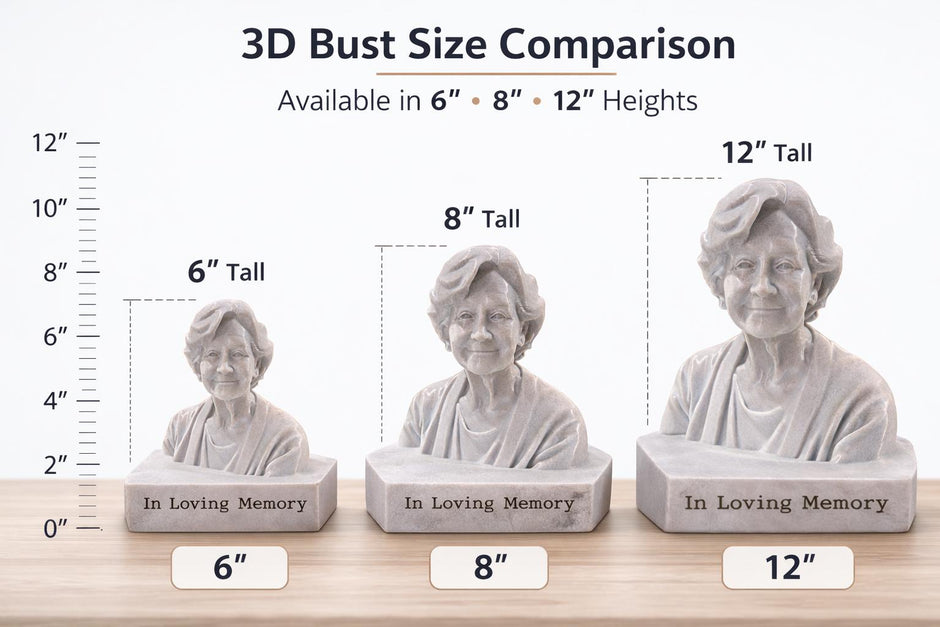 Custom Bust From Photo, Personalized Portrait Sculpture, 3D Printed Head Statue, Memorial Sculpture Gift