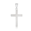 14k White Gold Flat Design Cross Pendant