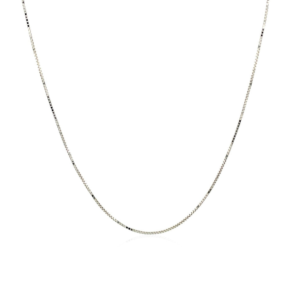 14k White Gold Classic Box Chain 0.6mm