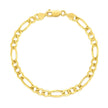 4.5mm 14k Yellow Gold Solid Figaro Bracelet
