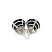 14k White Gold 8.0mm Round Black CZ Stud Earrings
