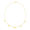 14k Yellow Gold Necklace with Circle Dangle Stations