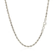2.5mm 14k White Gold Solid Diamond Cut Rope Chain