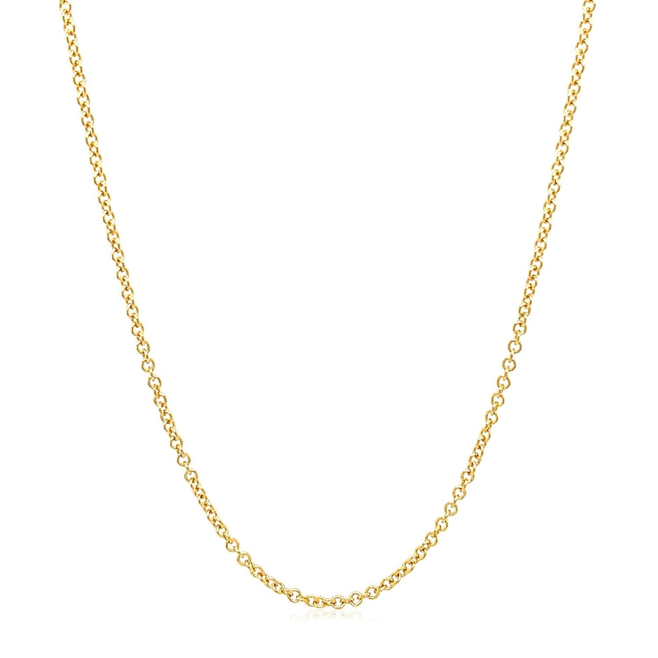 14k Yellow Gold Round Cable Link Chain 1.5mm