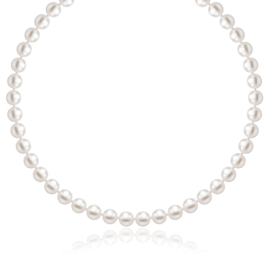 14k Yellow Gold Necklace with White Freshwater Cultured Pearls (6.0mm to 6.5mm)