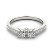 14k White Gold Round Two Stone Diamond Ring (3/4 cttw)