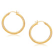 14k Yellow Gold Hoop Earring with Diamond-Cut Finish (30 mm Diameter)