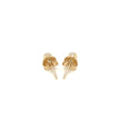 14k Yellow Gold Polished Round Stud Earrings